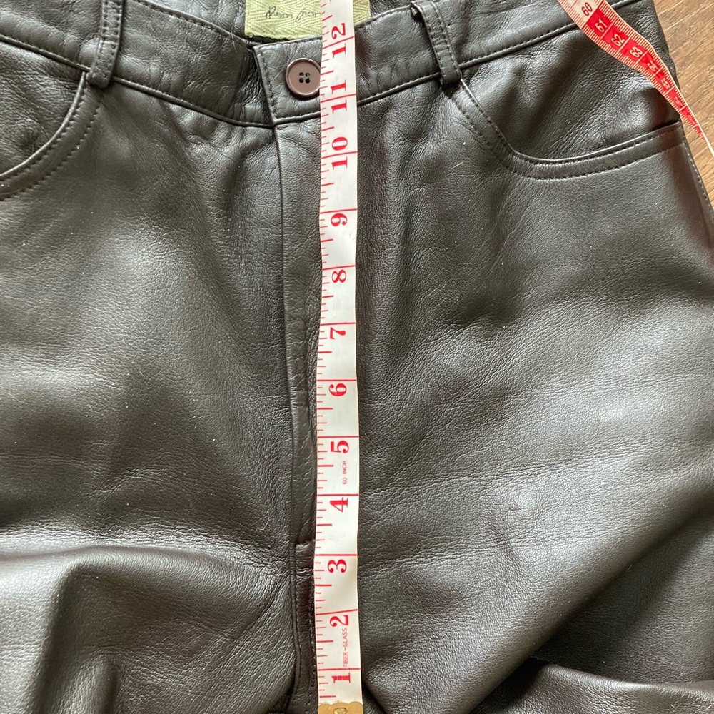 Rem Garson dark brown high rise leather pants - Picture 10 of 16